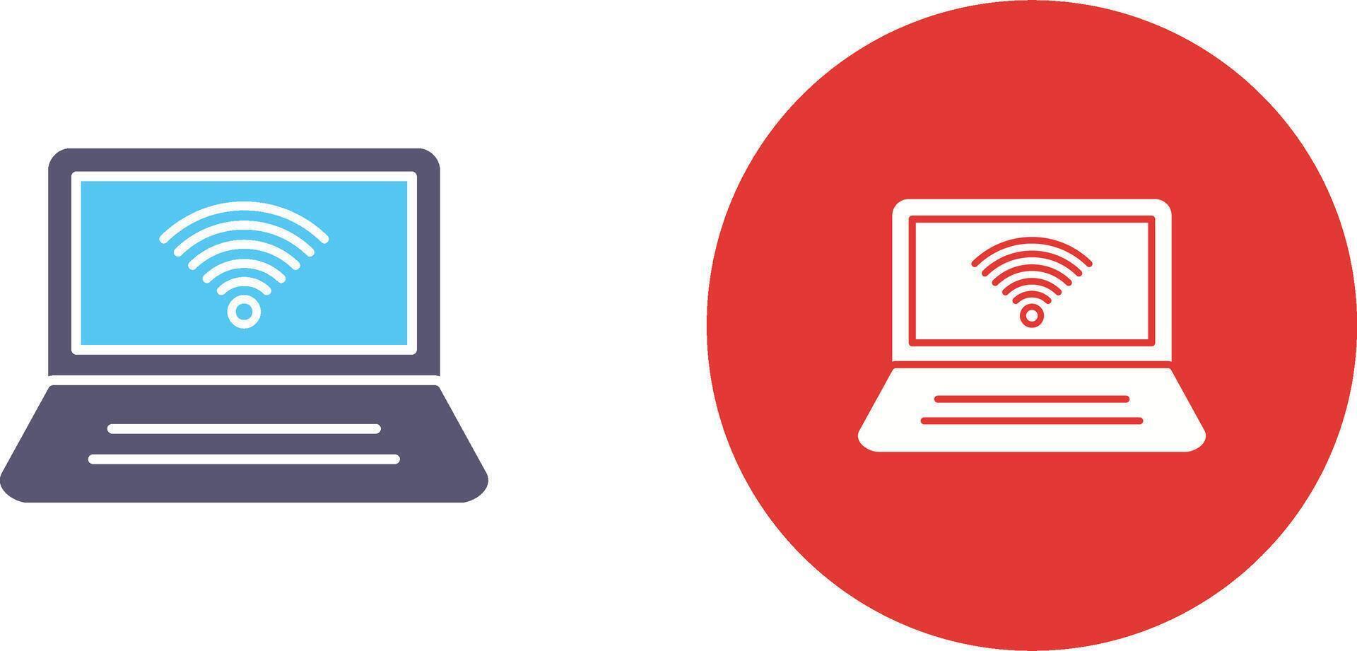 Connected Laptop Icon Design vector