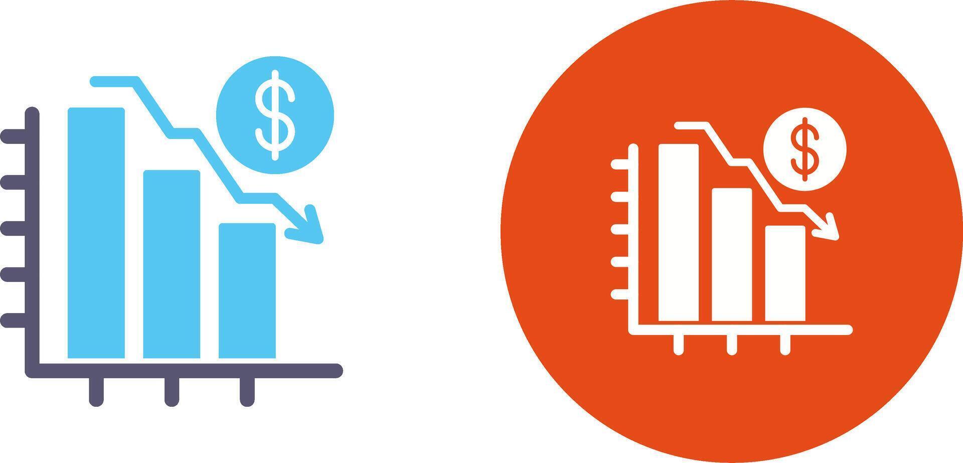 Chart Down Icon Design vector