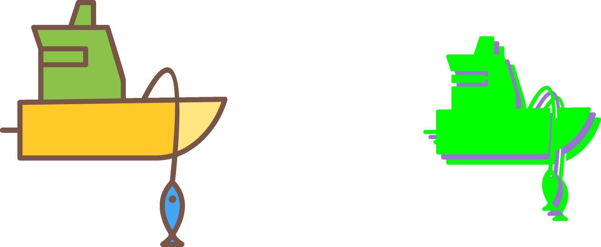 Fishing Boat Icon Design vector