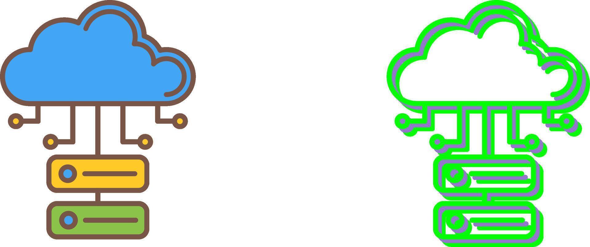 Cloud Database Icon Design vector
