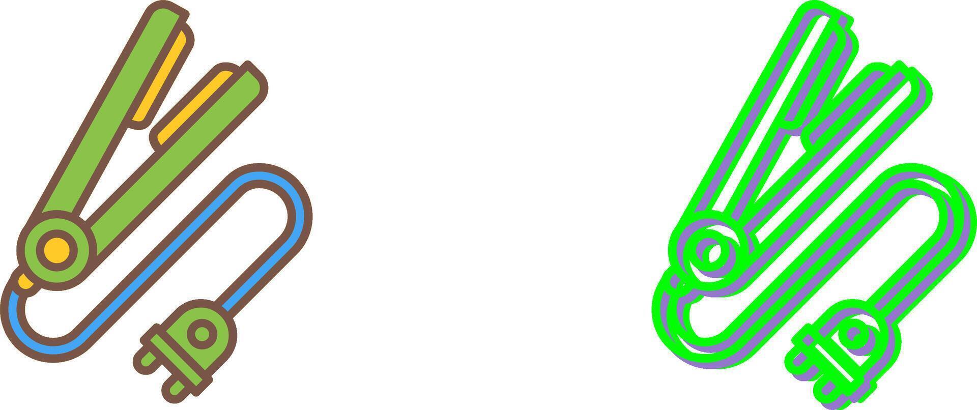 Hair iron Icon Design vector