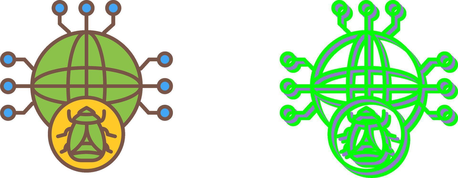 Global Malware Icon Design vector