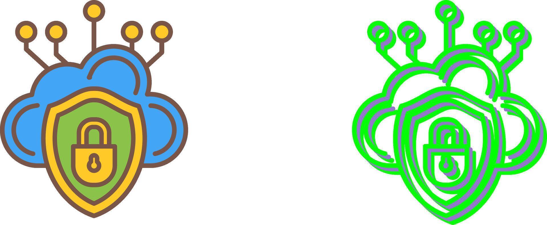 Cloud Security Icon Design vector