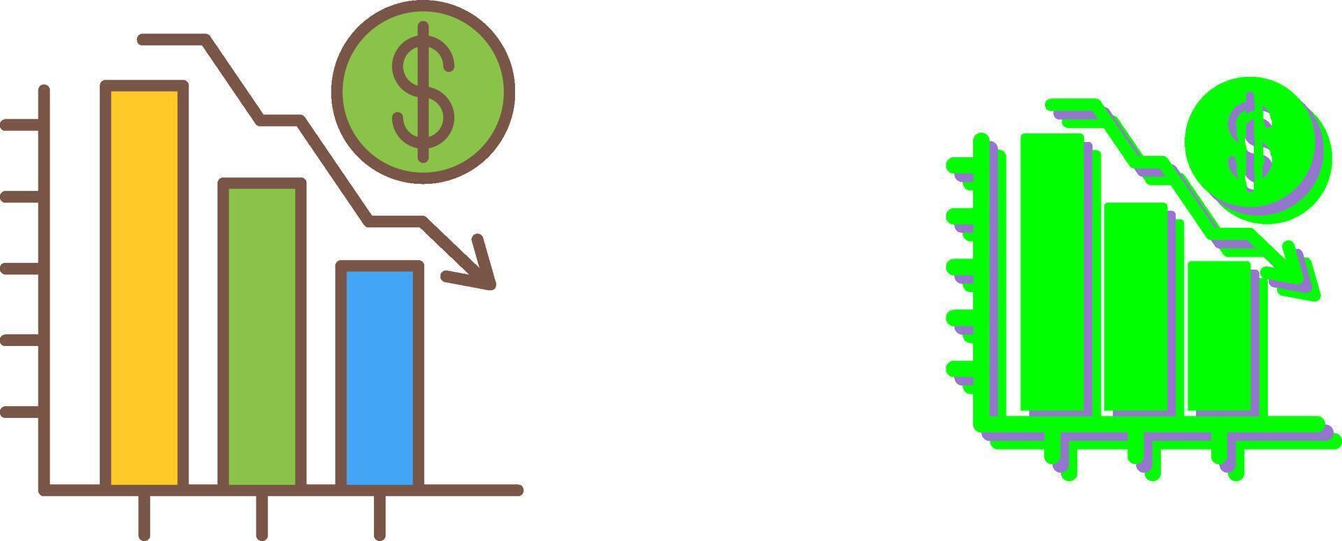 Chart Down Icon Design vector