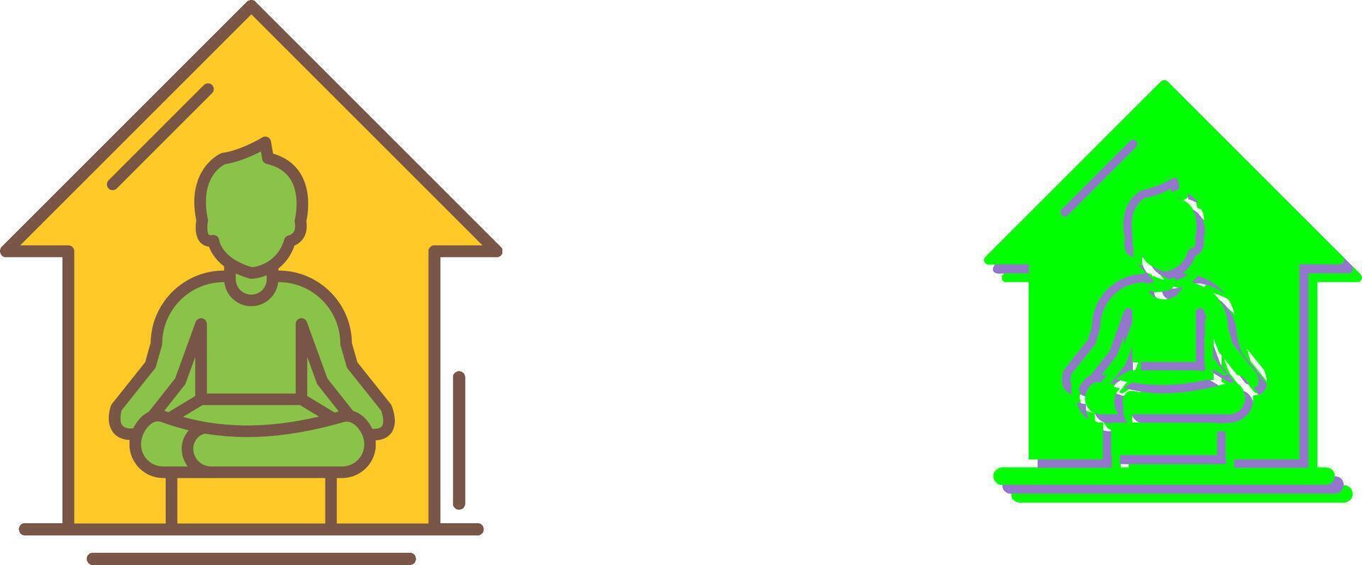 Yoga At home Icon Design vector