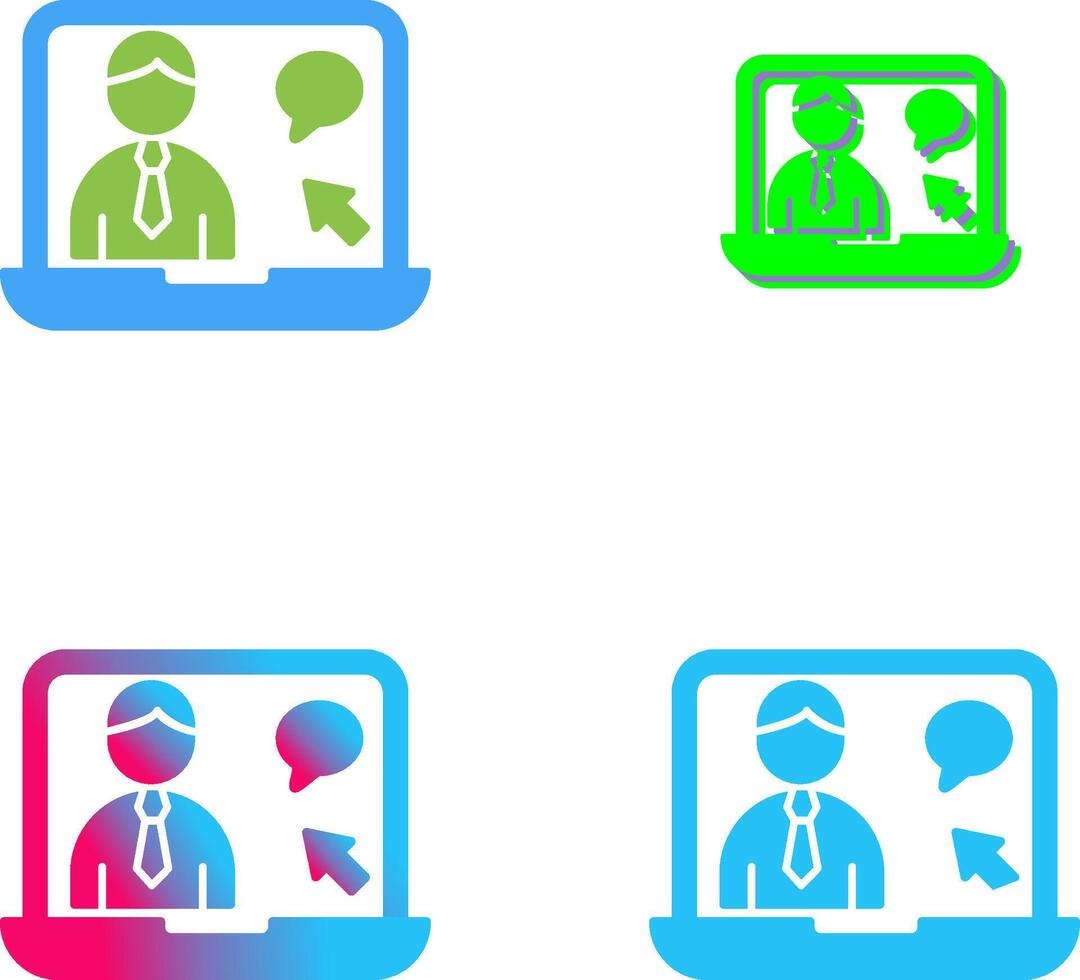 Online Interview Icon Design vector