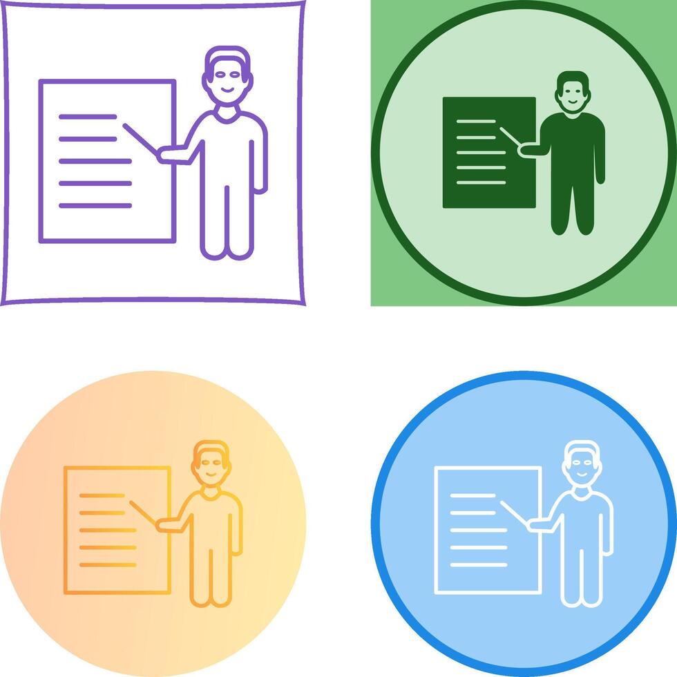 Unique Male Presenter Icon Design vector