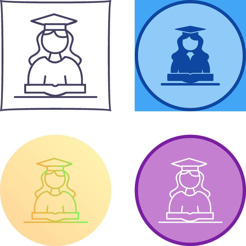 Unique Female Student Icon Design vector