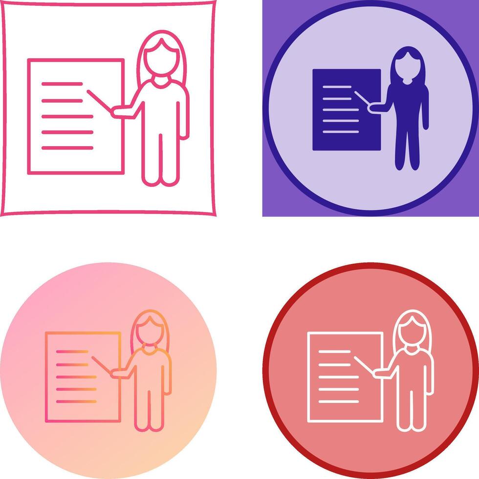 Unique Female Presenter Icon Design vector