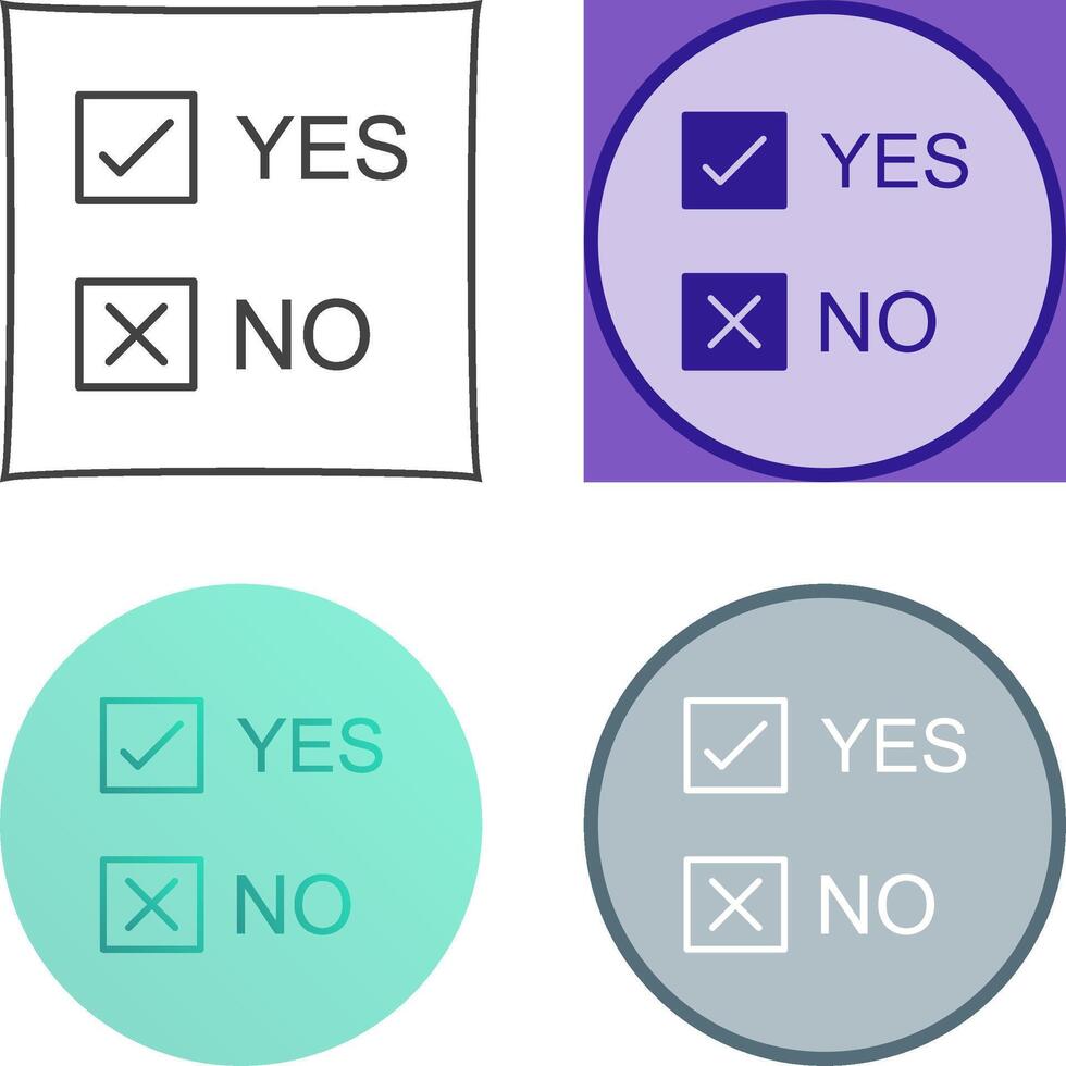 Yes No Option Icon Design vector