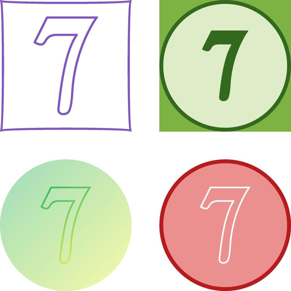 Number Seven Icon Design vector