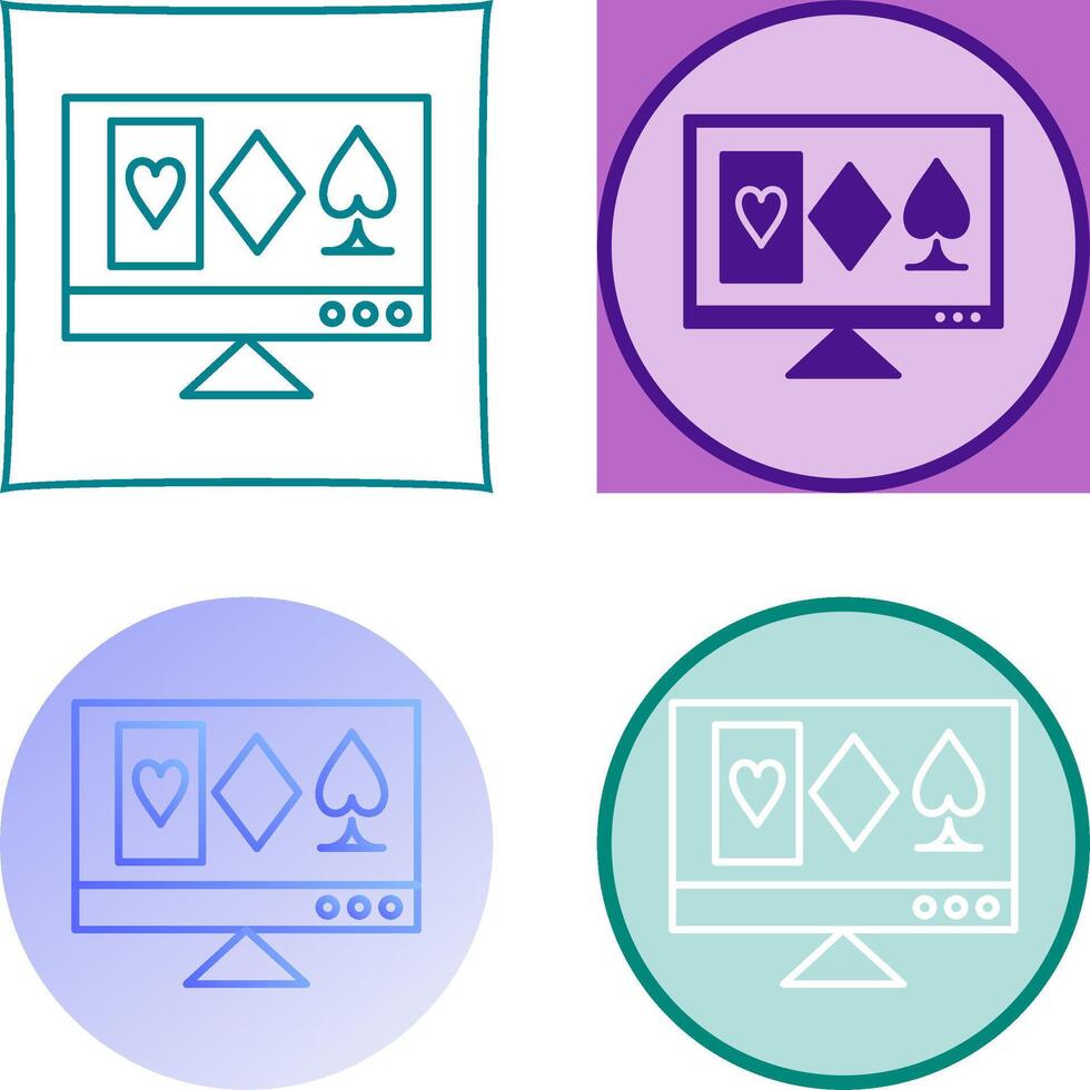 Online Gambling Icon Design vector