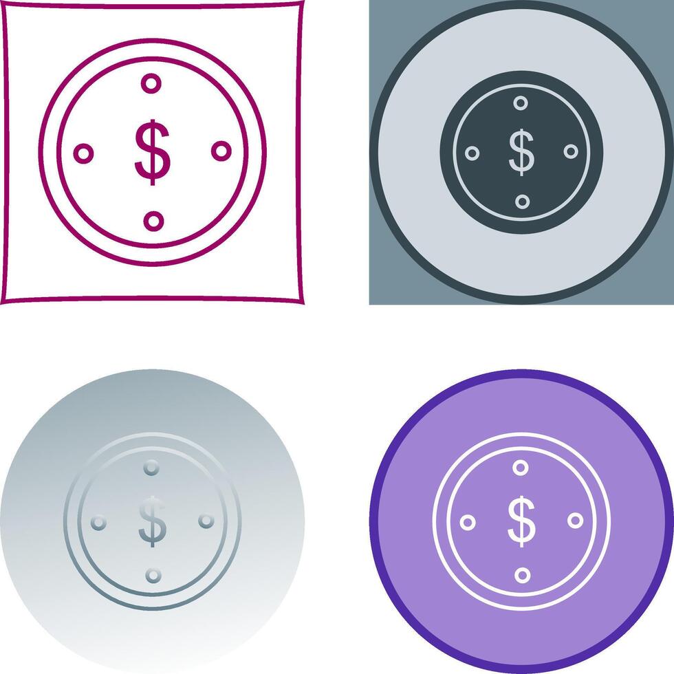 Dollar Coin Icon Design vector