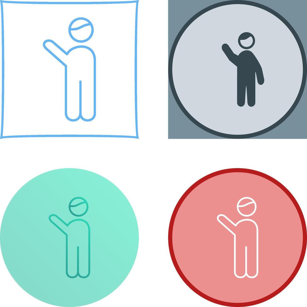 Waving to people Icon Design vector