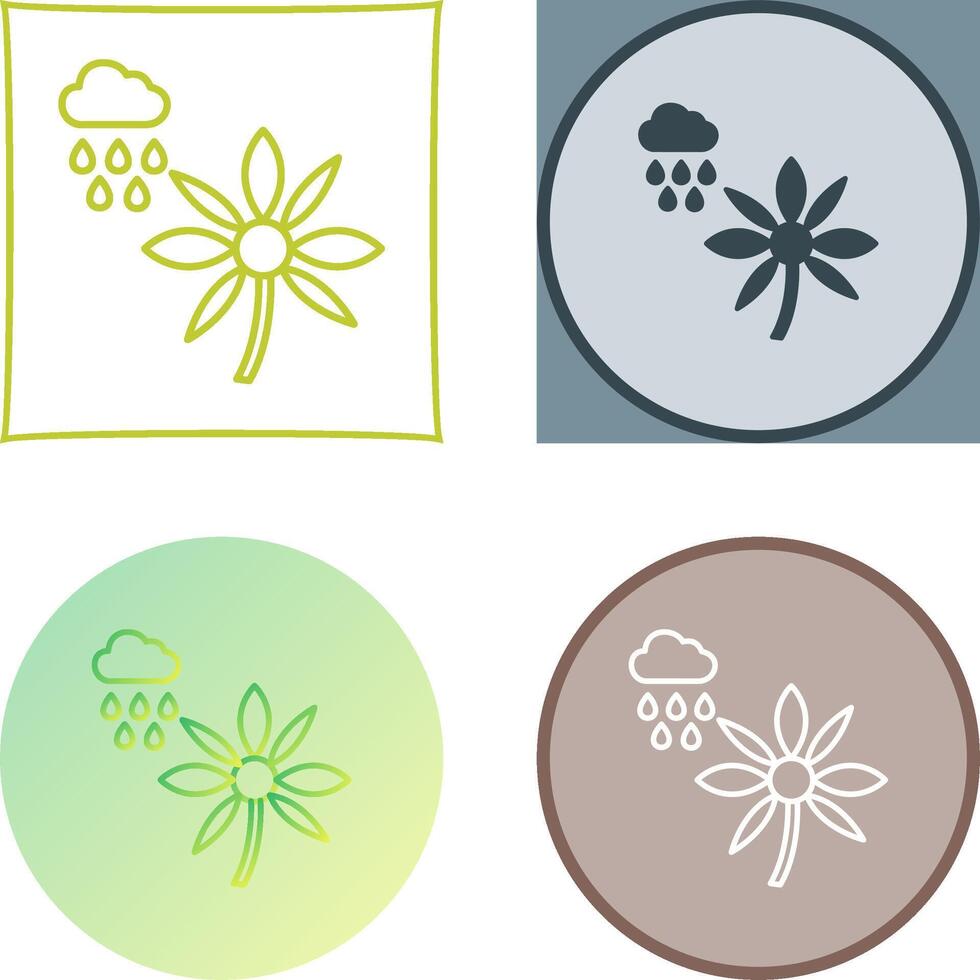 Flower with rain Icon Design vector