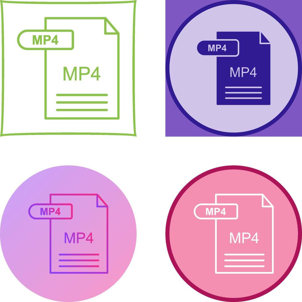 MP4 Icon Design vector