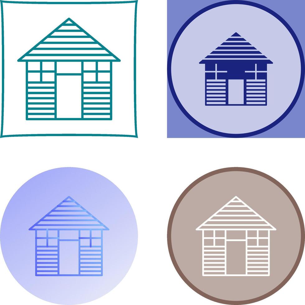 Wood Cabin Icon Design vector