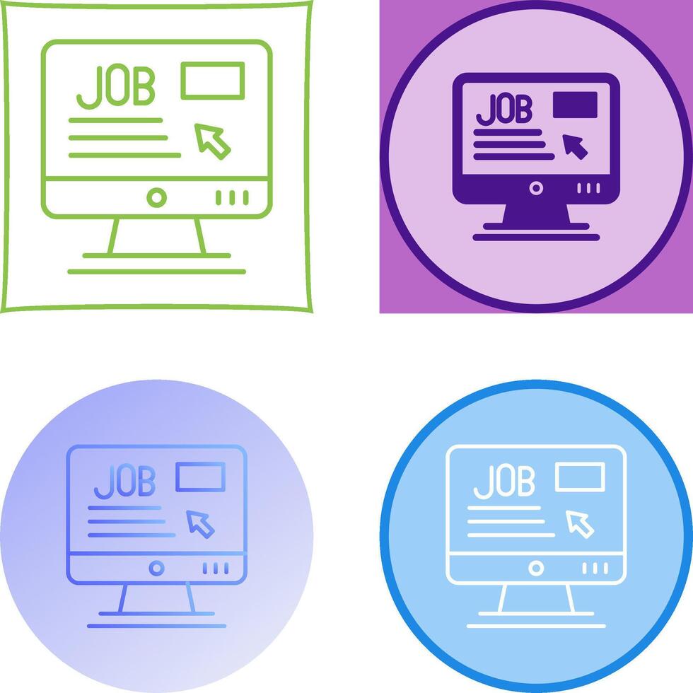 Online Job Icon Design vector