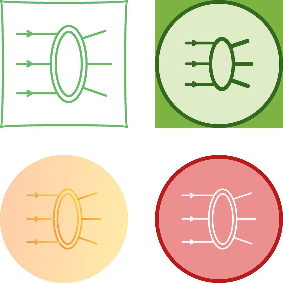 Refraction Icon Design vector