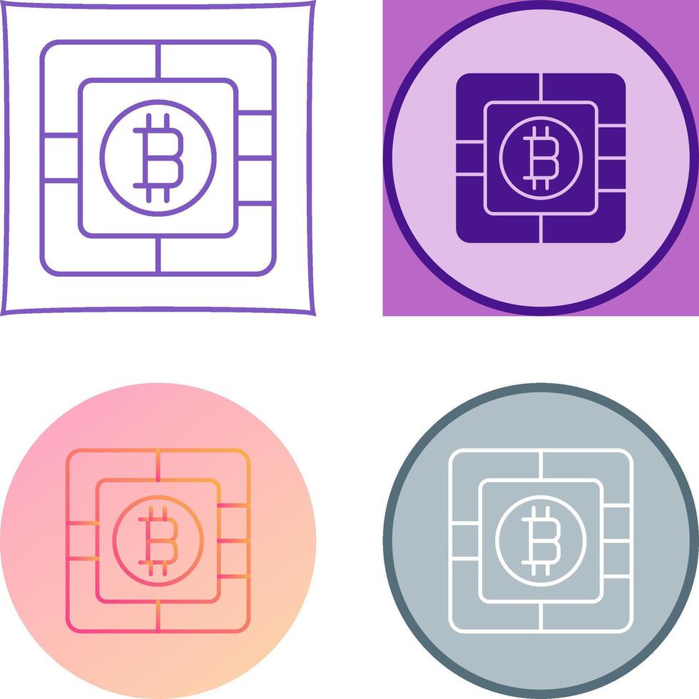Bitcoin Chip Icon Design vector