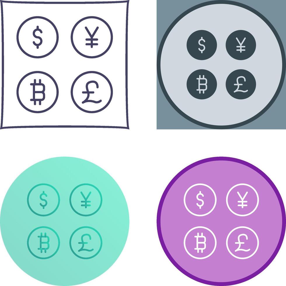 Currency Symbols Icon Design vector