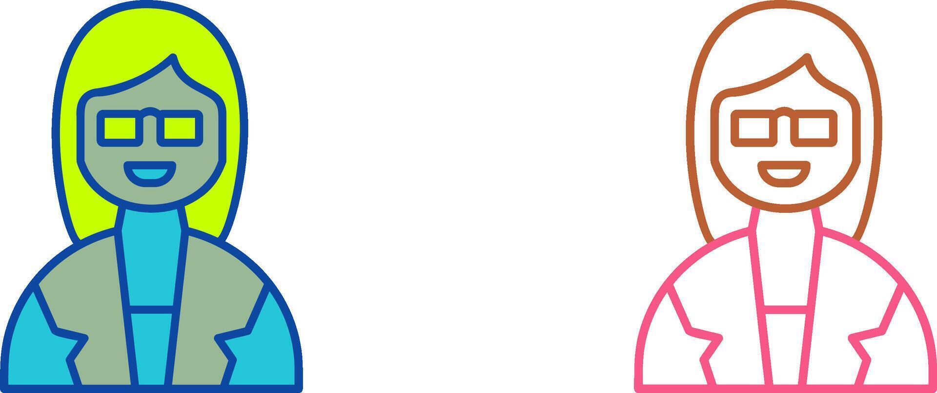 Unique Female Professor Icon Design vector