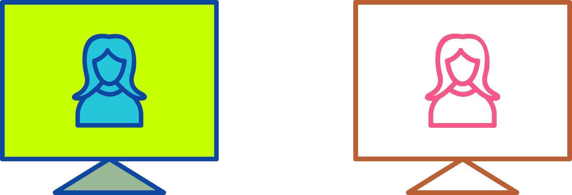 Female Visitor Icon Design vector