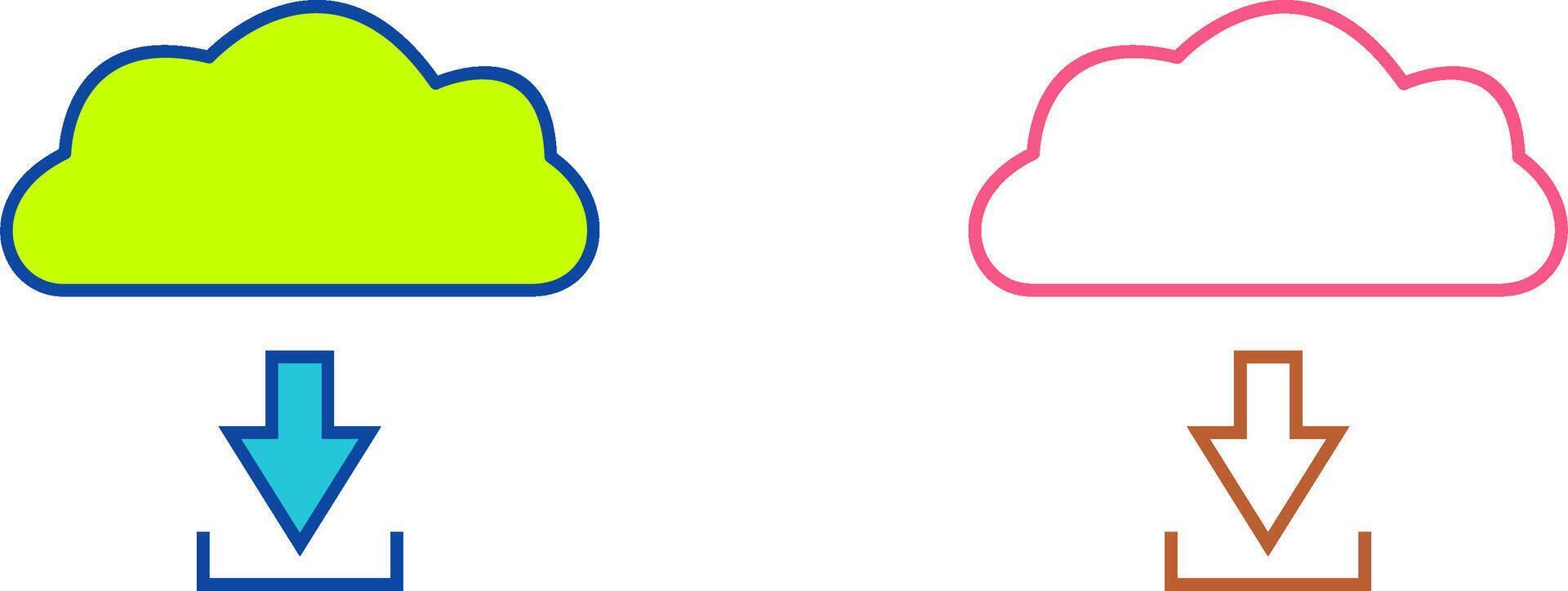 Unique Download from Cloud Icon Design vector