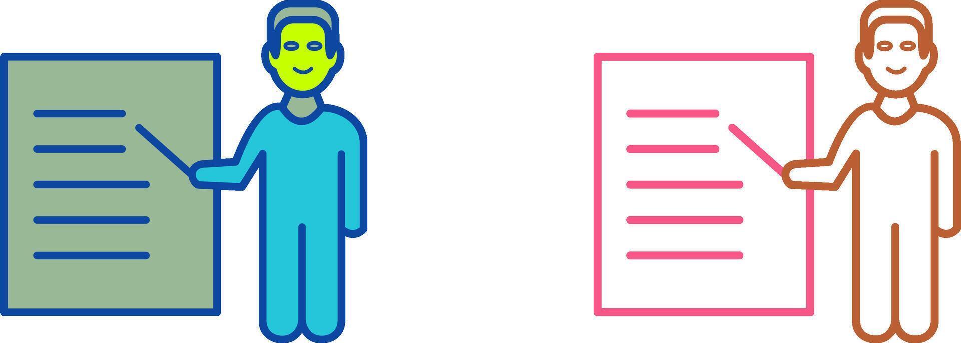 Unique Male Presenter Icon Design vector
