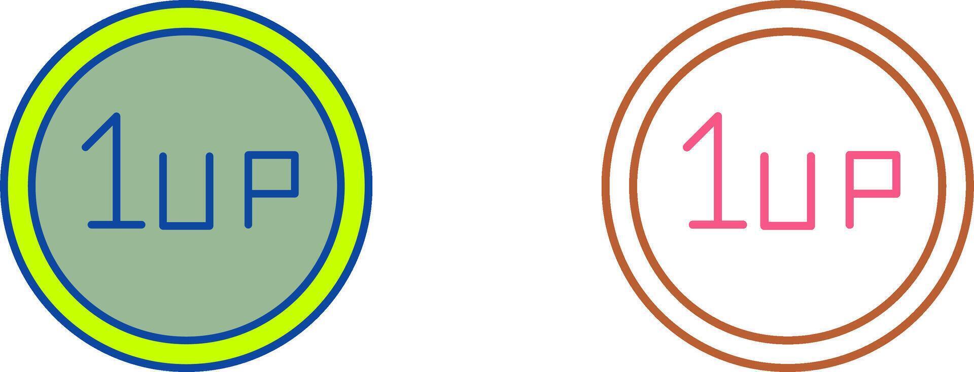 Unique 1UP Icon Design vector