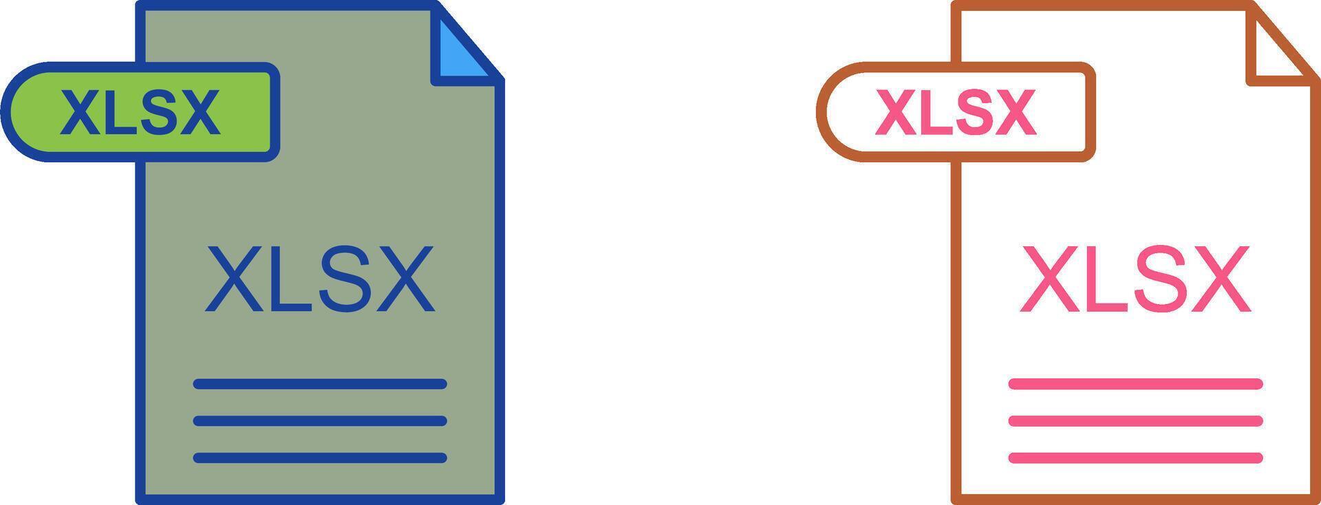 XLSX Icon Design vector