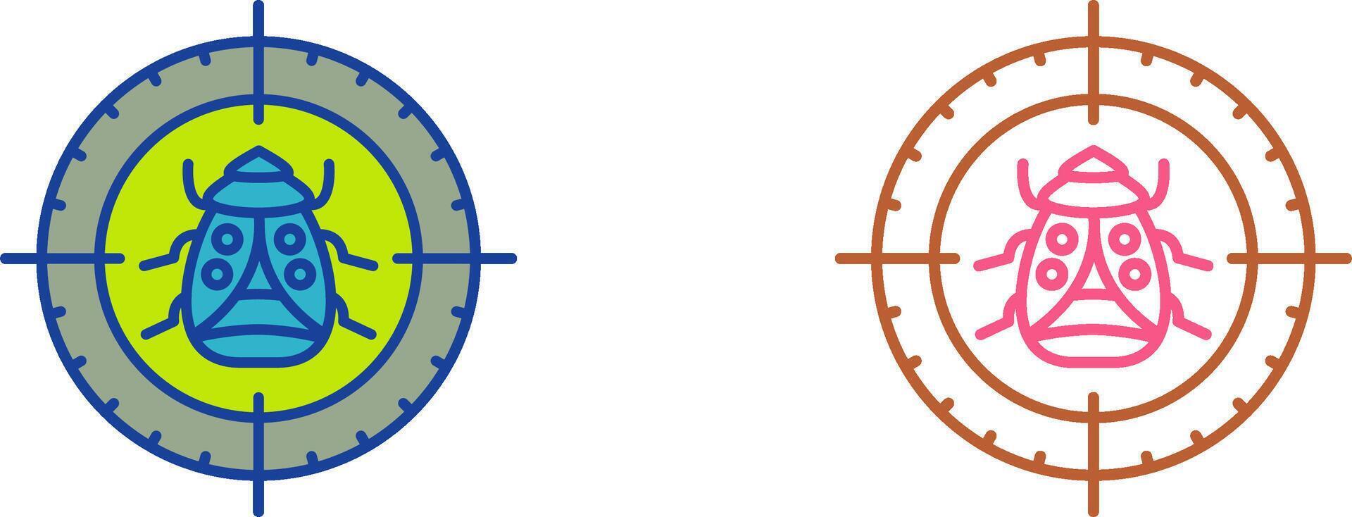 Bug Target Icon Design vector