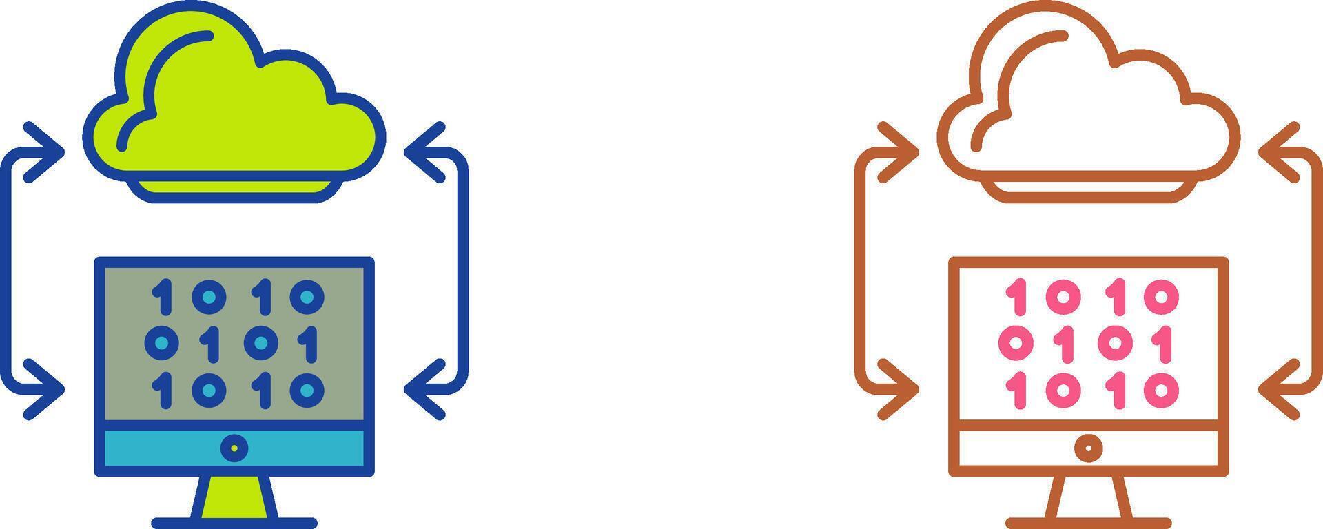 Cloud Coding Icon Design vector