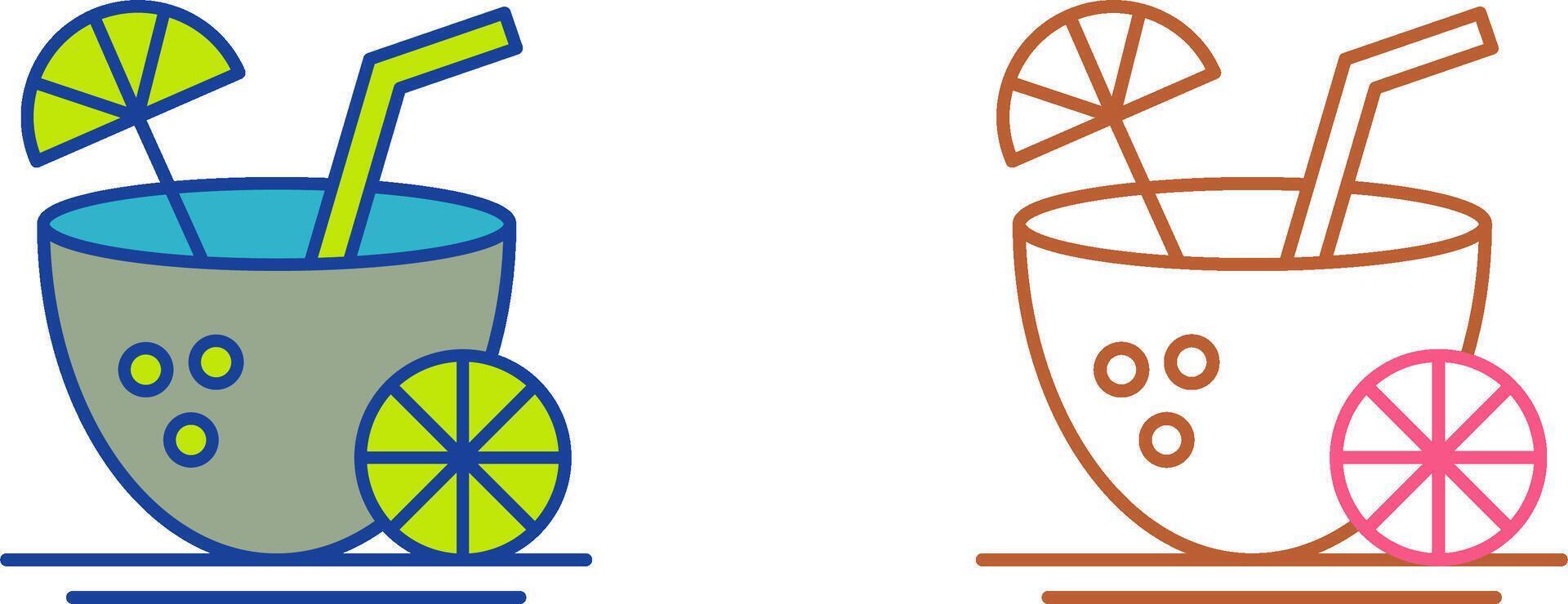 Coconut Drink Icon Design vector
