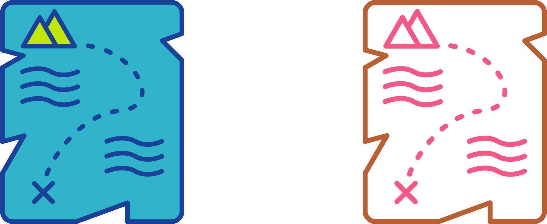 Treasure Map Icon Design vector