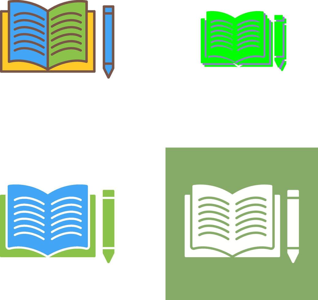 Unique Pencil and Book Icon Design vector