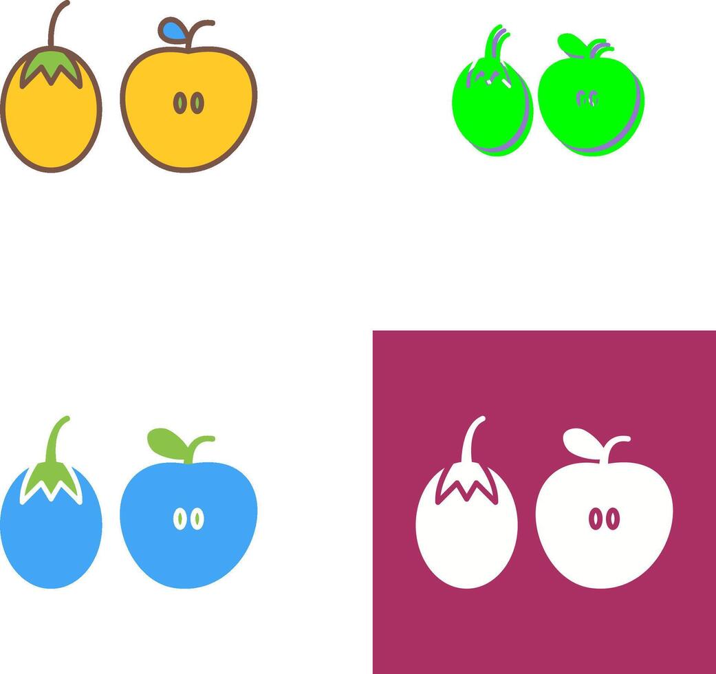 Fruits and VVegetables Icon Design vector
