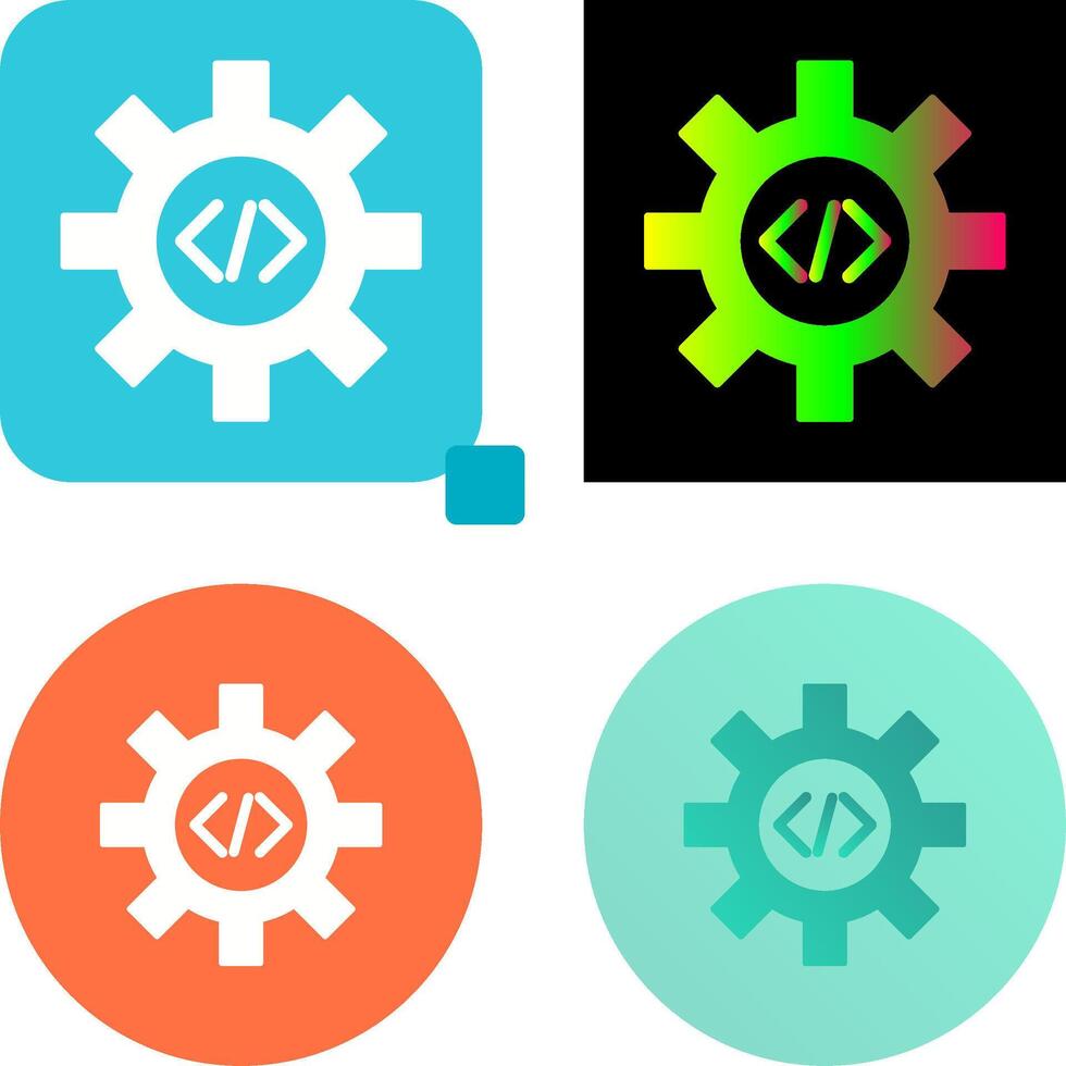 Unique Code Optimization Icon Design vector