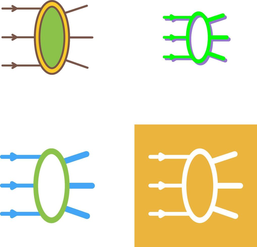 Refraction Icon Design vector