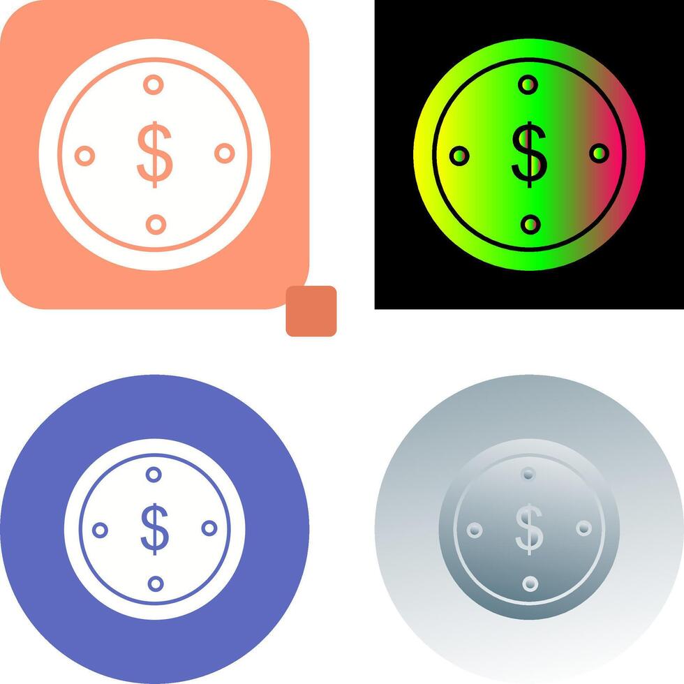 Dollar Coin Icon Design vector