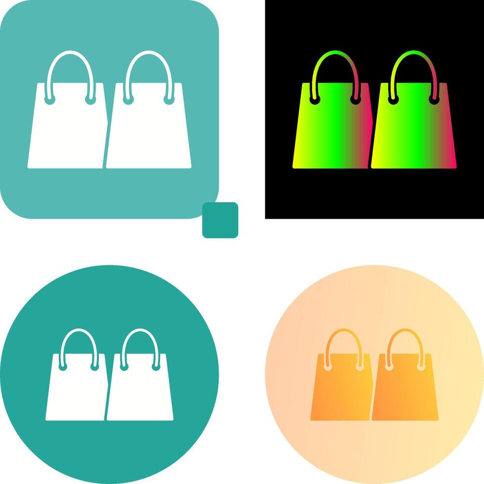 Unique Shopping Bags Icon Design vector