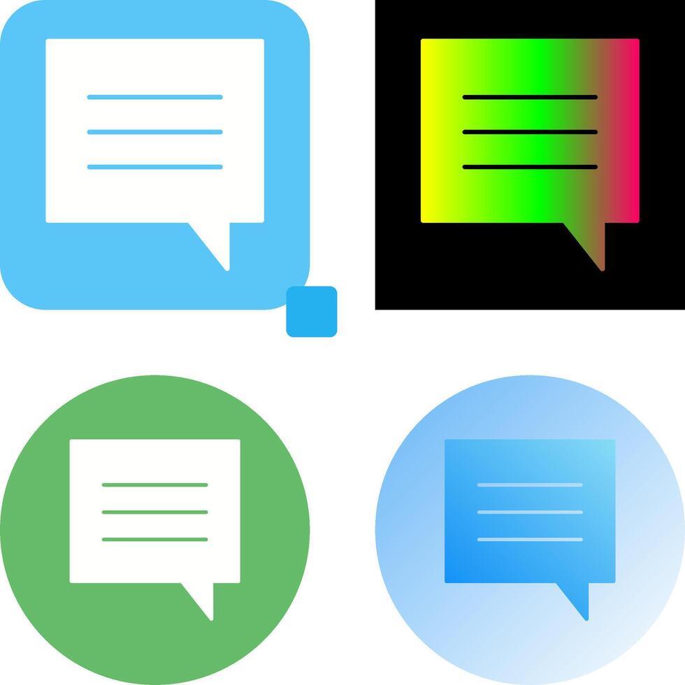 Unique Single Chat Bubble Icon Design vector