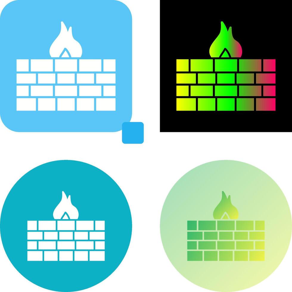 Unique Firewall Icon Design vector