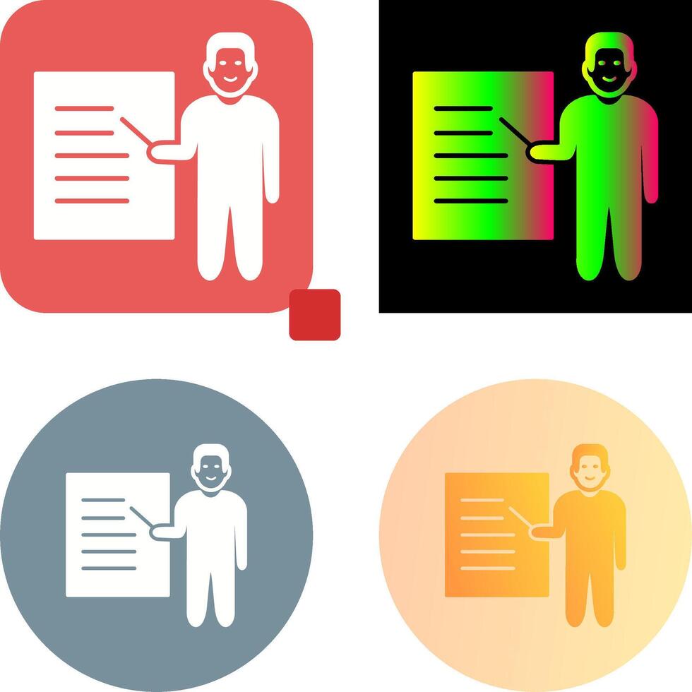 Unique Male Presenter Icon Design vector