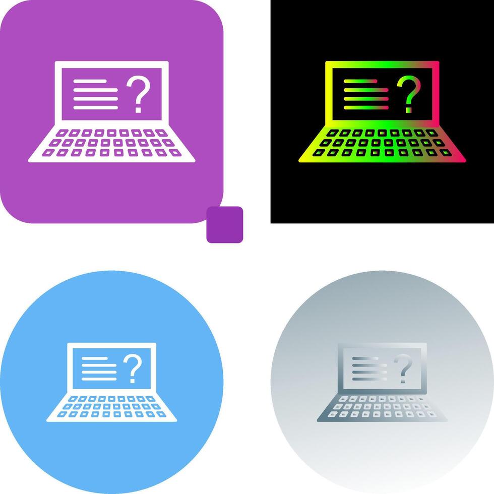 Unique Online Exam Icon Design vector