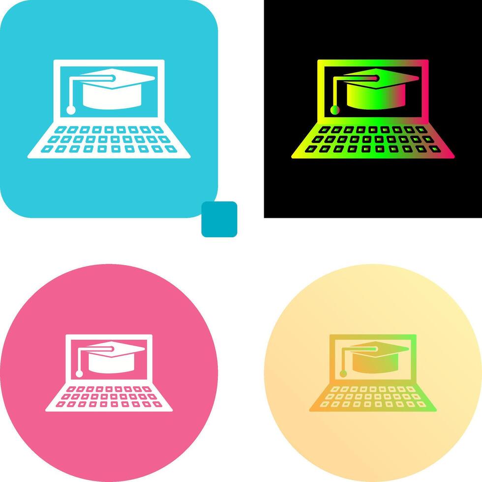 Unique Online Graduation Icon Design vector