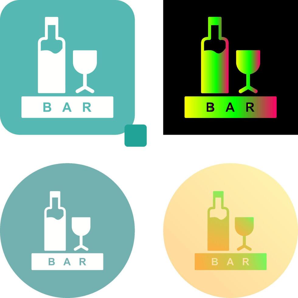 Unique Bar Sign Icon Design vector