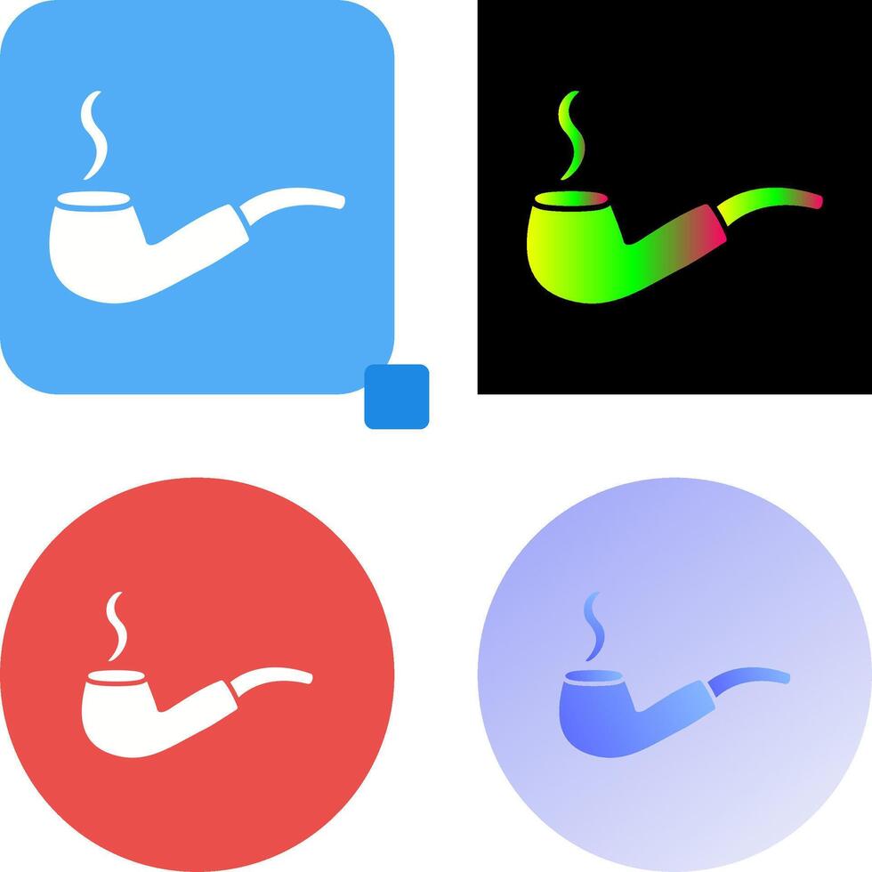 Unique Lit Smoking Pipe Icon Design vector