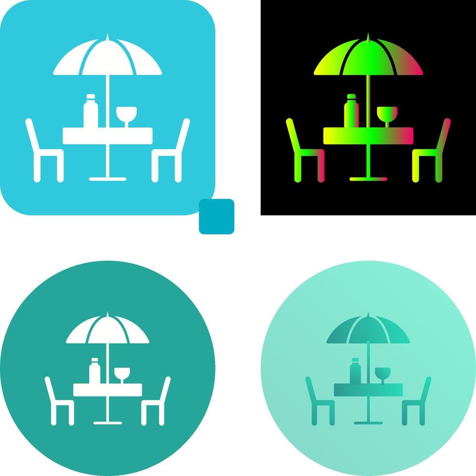 Unique Cafe Table Icon Design vector