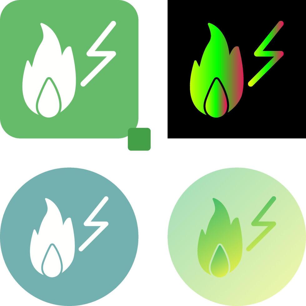 Unique Electricity Fire Icon Design vector